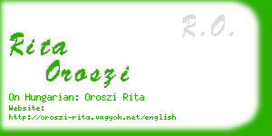 rita oroszi business card